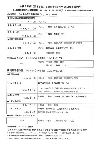 令和3年度　第25回小原四季桜まつりを開催します